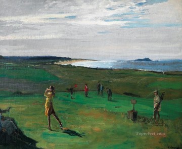 リンクスウーマン ゴルフ Oil Paintings